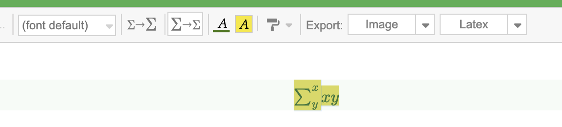 Highlighted math expression