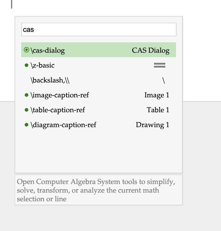 CAS Dialog suggestion box