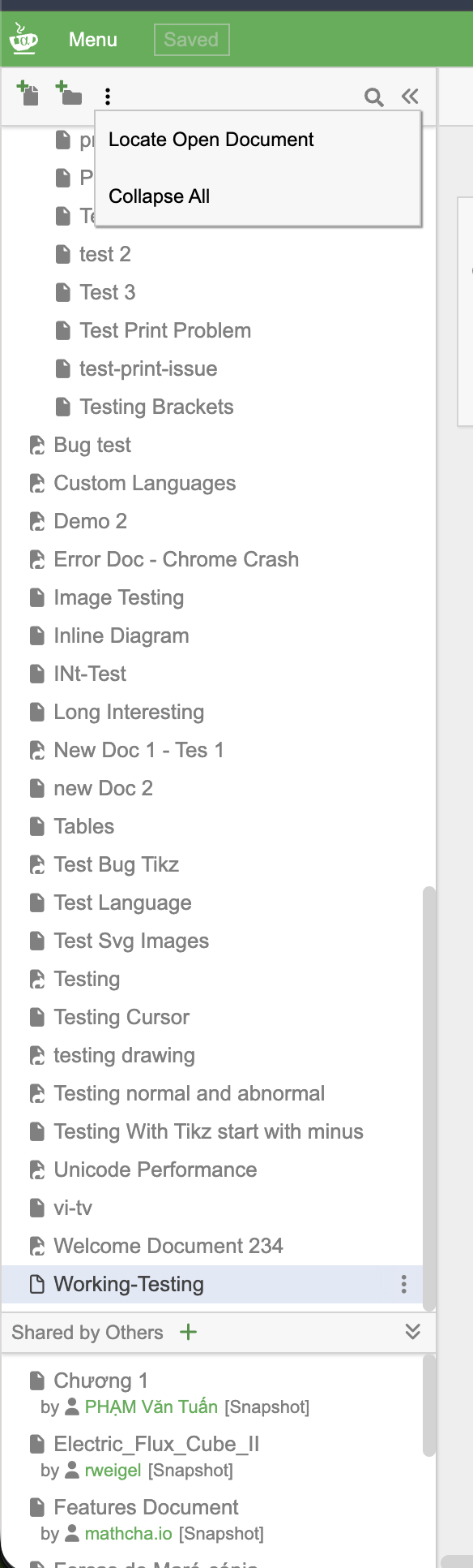 Sidebar overview