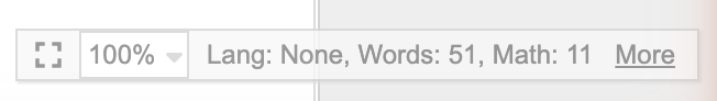Status bar showing language and word count